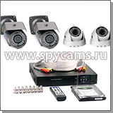 Комбинированная система видеонаблюдения с 2-мегапиксельными AHD камерами для улицы и помещения